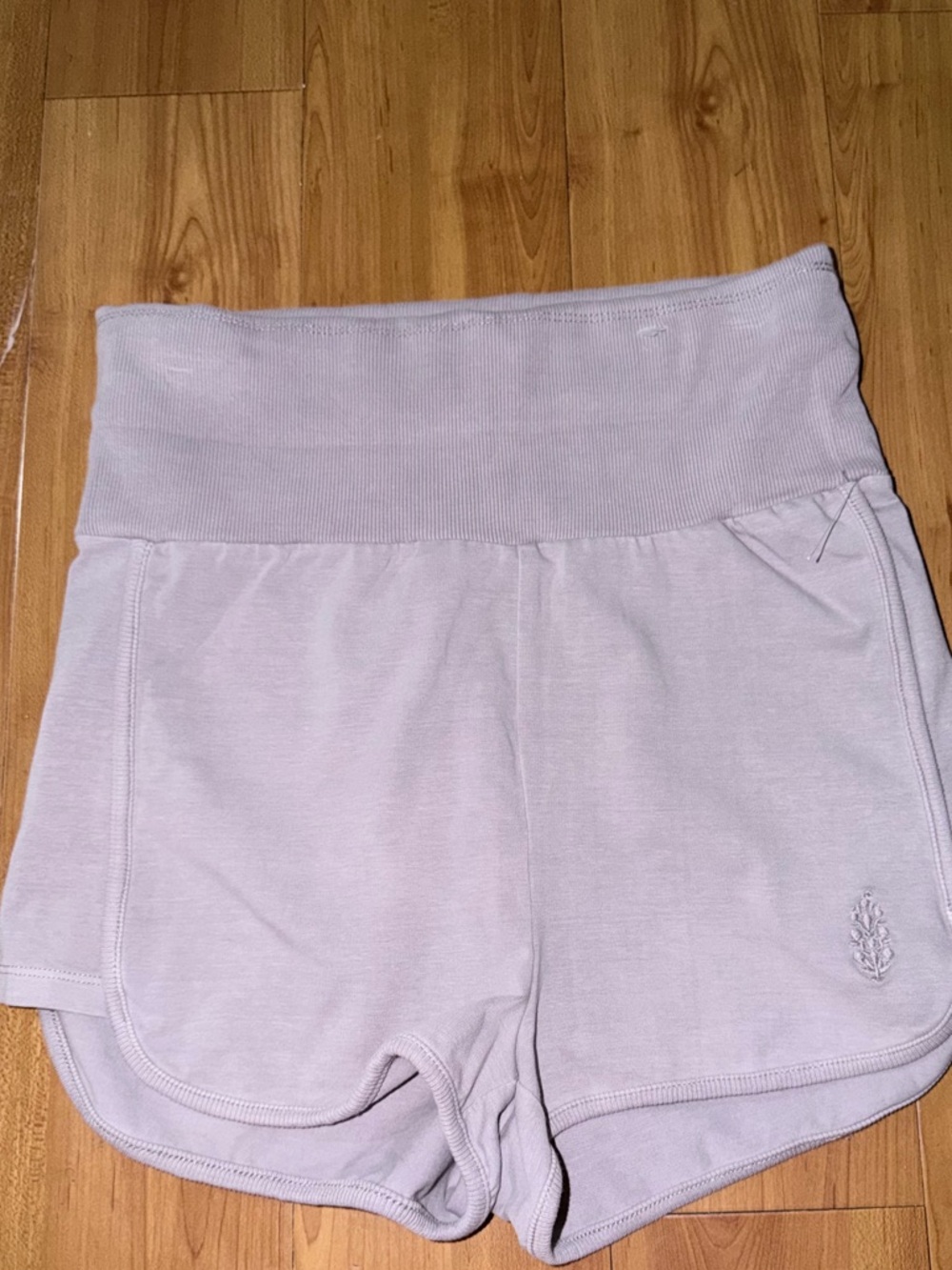 Free People Lavender Ribbed Waist Athletic Shorts